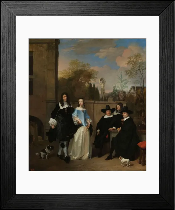 Framed Print : Company in a Garden, 1661. Creator: Barend Graat Framed Print : Company in a Garden, 1661. Creator: Barend Graat