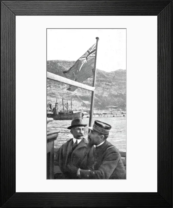 Framed Print : La rencontre a Gibraltar, du general Lyautey, venant en France, et du general Gouraud... 1916. Creator: A Terrier Framed Print : La rencontre a Gibraltar, du general Lyautey, venant en France, et du general Gouraud... 1916. Creator: A Terrier