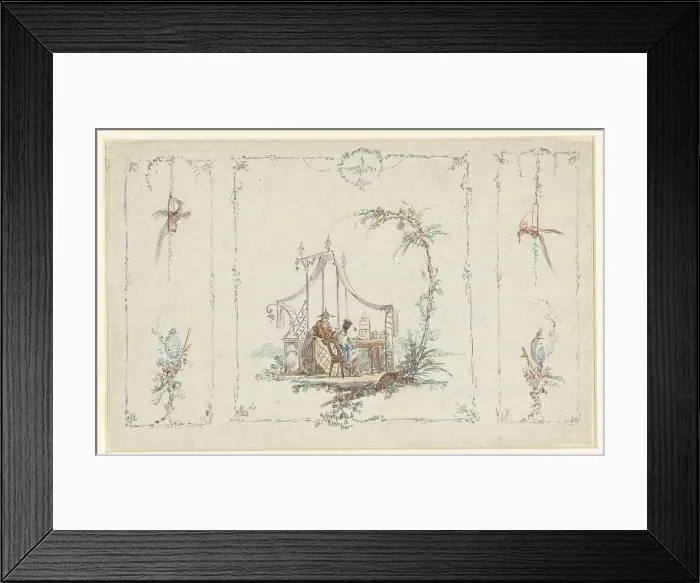 Framed Print : Design sketch in Chinoiserie style, 1763-1826. Creator: Abraham van Strij