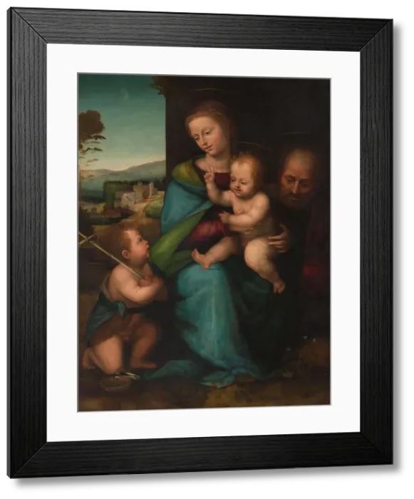 Framed Print : The Holy Family with the Infant John the Baptist, c.1505-c.1515. Creator: Bartolommeo (Fra) (circle of) Framed Print : The Holy Family with the Infant John the Baptist, c.1505-c.1515. Creator: Bartolommeo (Fra) (circle of)