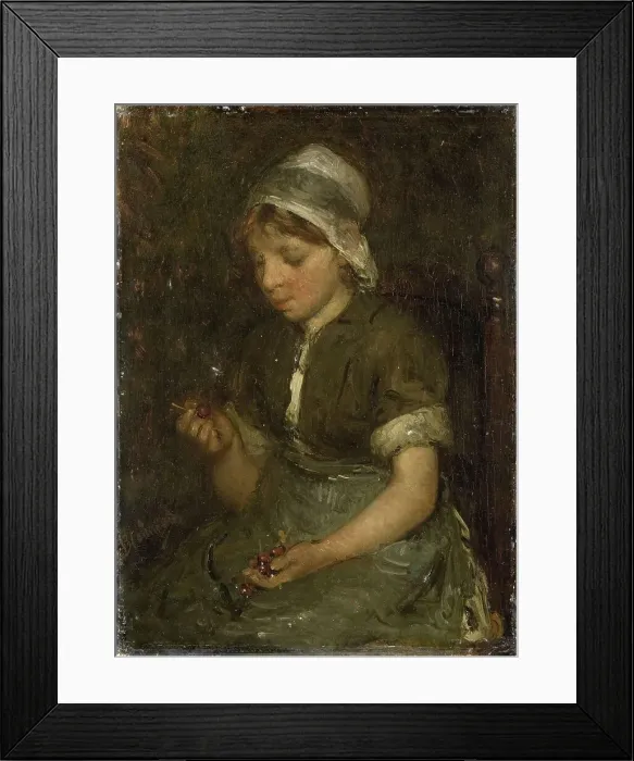Framed Print : Girl with Cherries, c.1860-c.1914. Creator: Bernardus Johannes Blommers Framed Print : Girl with Cherries, c.1860-c.1914. Creator: Bernardus Johannes Blommers
