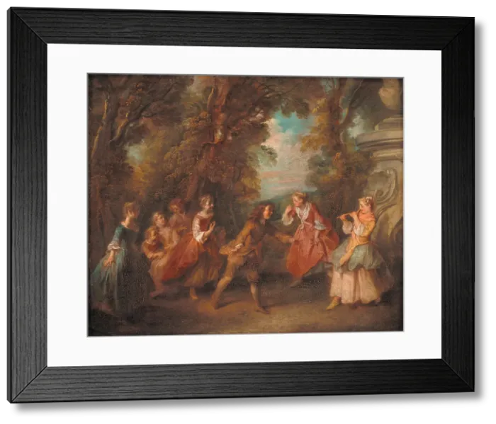 Framed Print : Children at Play in the Open, 1705-1743. Creator: Nicolas Lancret Framed Print : Children at Play in the Open, 1705-1743. Creator: Nicolas Lancret