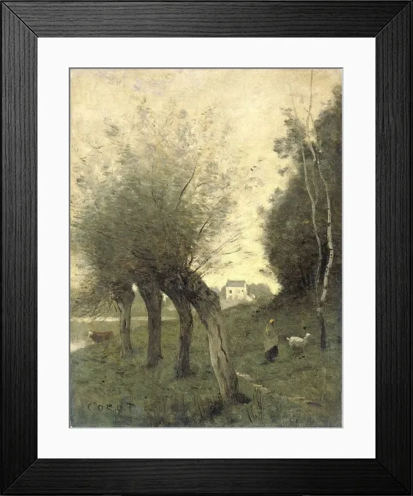 Framed Print : Landscape with Pollard Willows, 1840-1875. Creator: Jean-Baptiste-Camille Corot Framed Print : Landscape with Pollard Willows, 1840-1875. Creator: Jean-Baptiste-Camille Corot