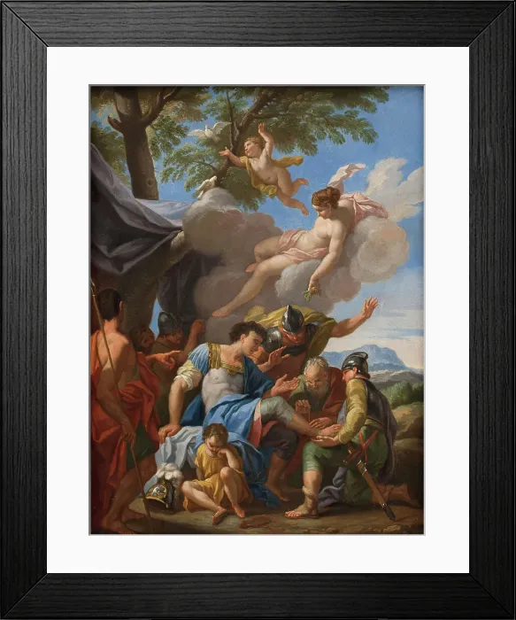 Framed Print : Venus Bringing Simples for the Wounded Aeneas, 1706. Creator: Hendrik Krock