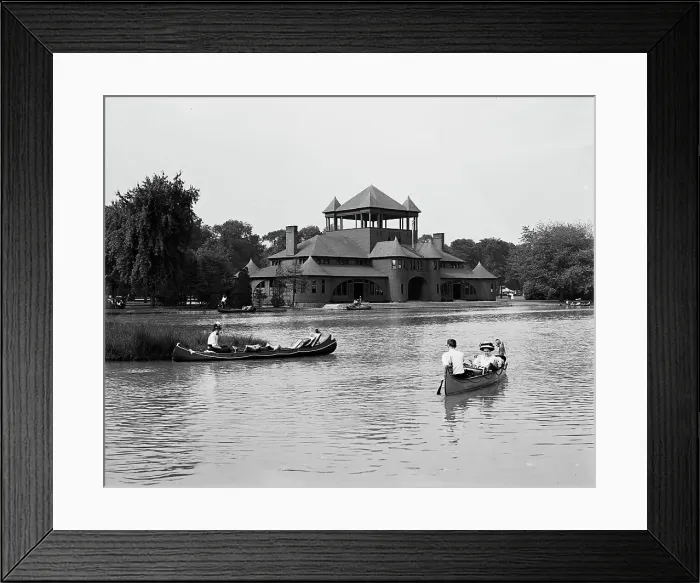 Framed Print : Skating pavilion and canal, Belle Isle [Park], Detroit, Mich. c.between 1900 and 1910. Creator: Unknown