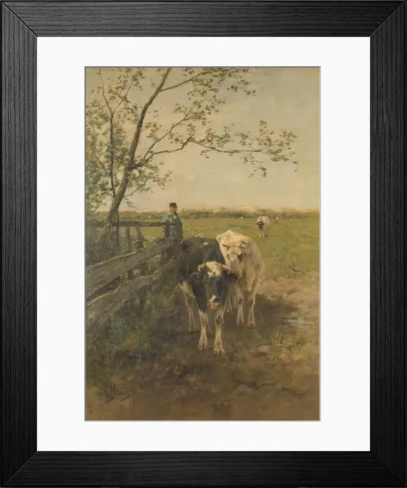 Framed Print : Dairy cows, 1870-1888. Creator: Anton Mauve Framed Print : Dairy cows, 1870-1888. Creator: Anton Mauve