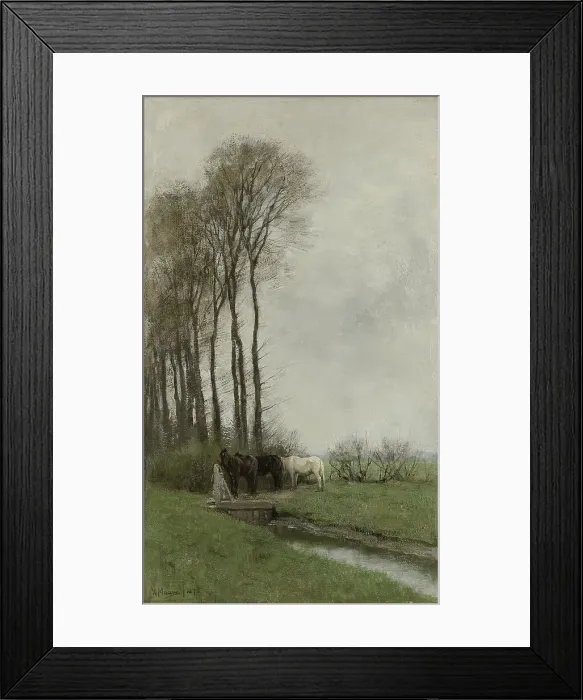 Framed Print : Horses at the gate, 1878. Creator: Anton Mauve Framed Print : Horses at the gate, 1878. Creator: Anton Mauve