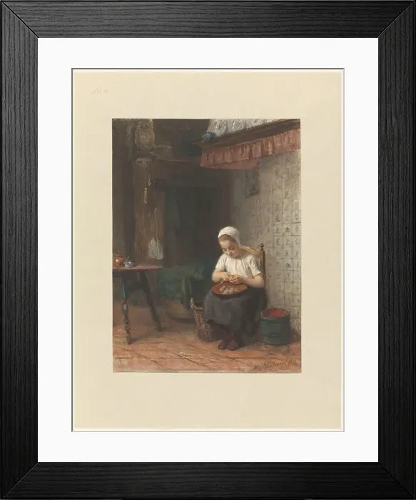 Framed Print : The potato peeler, 1873. Creator: Albert Neuhuys Framed Print : The potato peeler, 1873. Creator: Albert Neuhuys