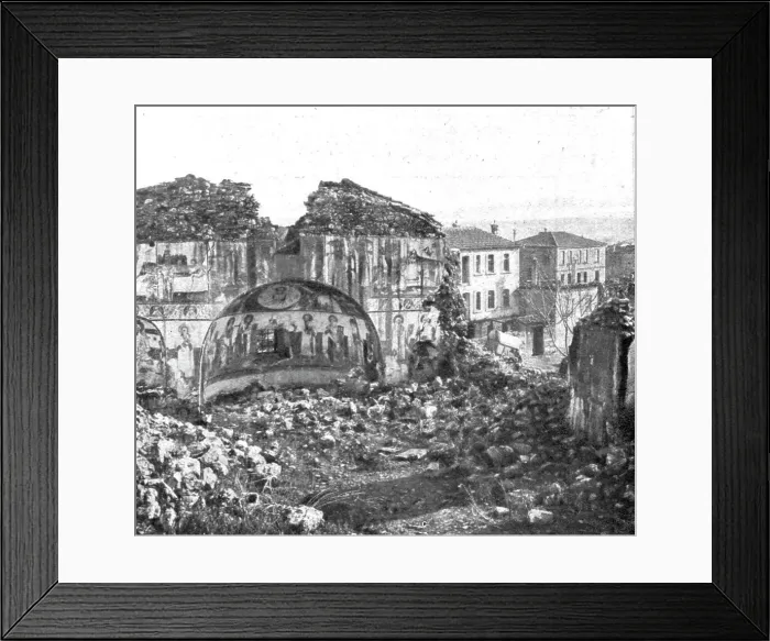 Framed Print : De Florina a Monastir; ruines de l'eglise d Ekchisou, 1916. Creator: Unknown Framed Print : De Florina a Monastir; ruines de l'eglise d Ekchisou, 1916. Creator: Unknown