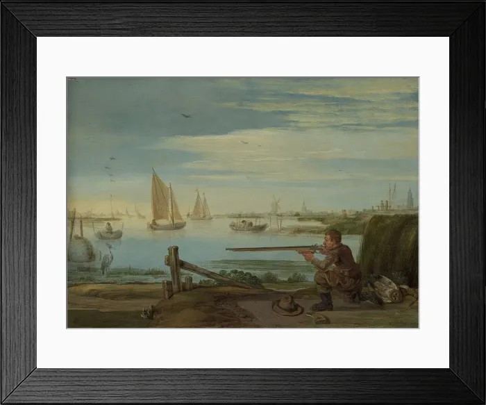 Framed Print : A Bird Hunter on a Riverbank, c.1625-c.1630. Creator: Arent Arentsz Framed Print : A Bird Hunter on a Riverbank, c.1625-c.1630. Creator: Arent Arentsz