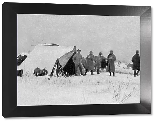 Camp francais sous la neige, pres de Monastir, 1916. Creator: Unknown