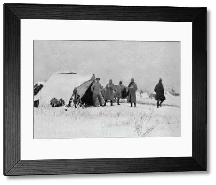 Framed Print : Camp francais sous la neige, pres de Monastir, 1916. Creator: Unknown Framed Print : Camp francais sous la neige, pres de Monastir, 1916. Creator: Unknown