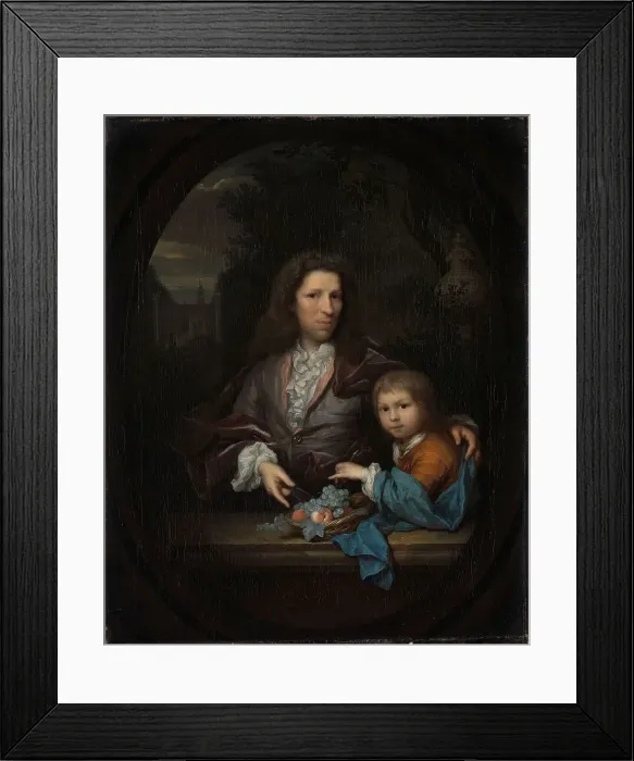 Framed Print : Jan van de Poll (1668-1745) and his Son Harmen Hendrick (1697-1772). 1700-1729. Creator: Arnold Boonen Framed Print : Jan van de Poll (1668-1745) and his Son Harmen Hendrick (1697-1772). 1700-1729. Creator: Arnold Boonen