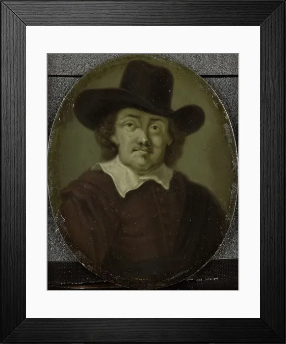 Framed Print : Portrait of Jeremias de Decker, Poet in Amsterdam, 1700-1732. Creator: Arnoud van Halen