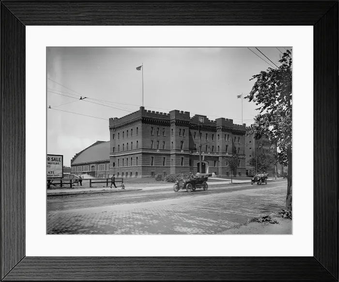 Framed Print : State armory, Cambridge, Mass. between 1900 and 1920. Creator: Unknown Framed Print : State armory, Cambridge, Mass. between 1900 and 1920. Creator: Unknown