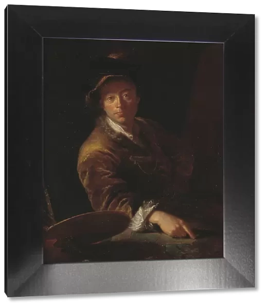Portrait of a Painter (presumably C. L. Agricola, 1667-1719), 1714. Creator: Antoine Pesne