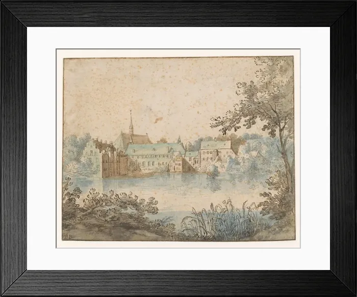 Framed Print : View of the Groenendaal priory near Brussels, 1600-1650. Creator: Anon Framed Print : View of the Groenendaal priory near Brussels, 1600-1650. Creator: Anon