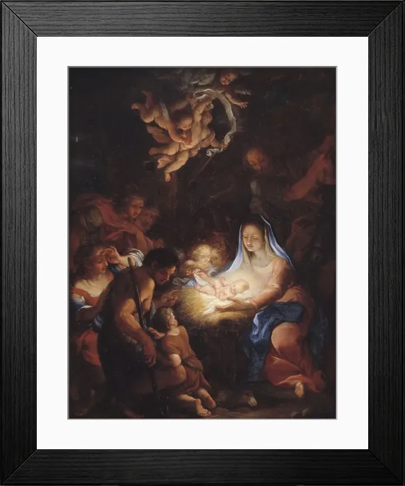 Framed Print : The Adoration of the Shepherds, 1720. Creator: Giuseppe Bartolomeo Chiari Framed Print : The Adoration of the Shepherds, 1720. Creator: Giuseppe Bartolomeo Chiari