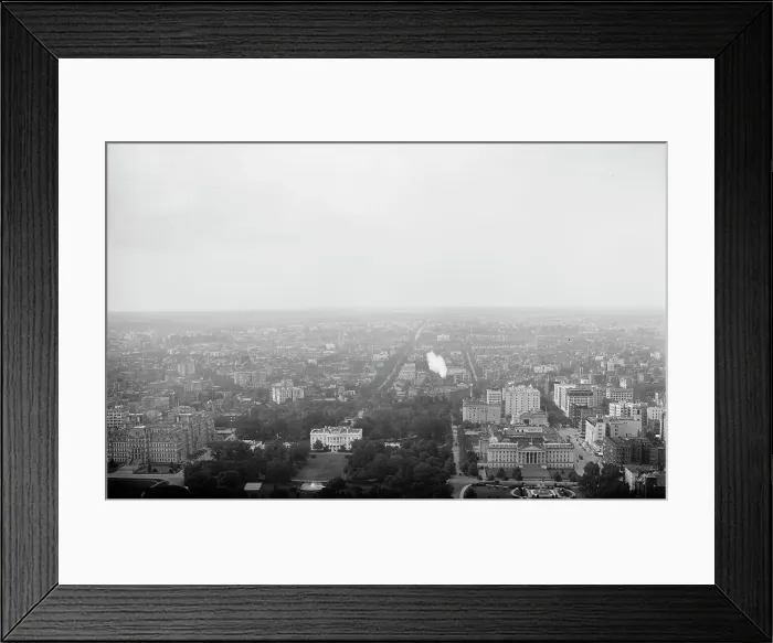 Framed Print : White House from the Washington Monument, Washington, D.C. between 1900 and 1920. Creator: Unknown Framed Print : White House from the Washington Monument, Washington, D.C. between 1900 and 1920. Creator: Unknown