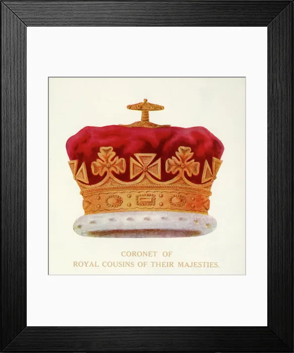 Framed Print : Coronet of Royal Cousins of Their Majesties, c1911. Creator: Unknown Framed Print : Coronet of Royal Cousins of Their Majesties, c1911. Creator: Unknown