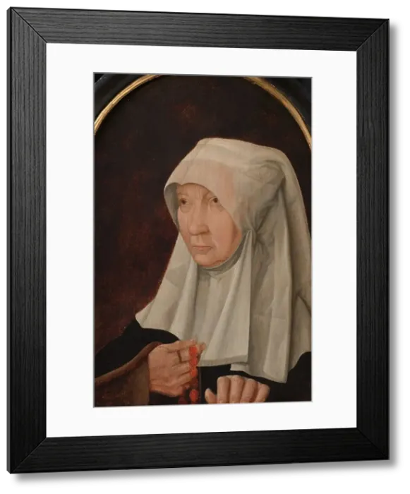 Framed Print : Portrait of Jacomina Claesdr van Ruyven (died 1509), Wife of Arent Franckensz van der Meer, c.1550-c Creator: Anon Framed Print : Portrait of Jacomina Claesdr van Ruyven (died 1509), Wife of Arent Franckensz van der Meer, c.1550-c Creator: Anon