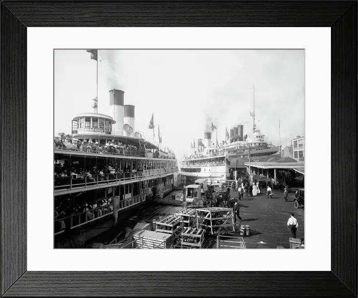 Framed Print : White Star Line dock, Detroit, Mich. between 1900 and 1915. Creator: Unknown Framed Print : White Star Line dock, Detroit, Mich. between 1900 and 1915. Creator: Unknown
