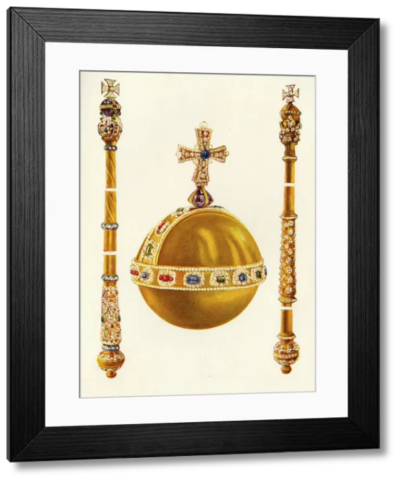 Framed Print : The Orb and The Sceptres with the Crosses, 1911. Creator: Unknown Framed Print : The Orb and The Sceptres with the Crosses, 1911. Creator: Unknown