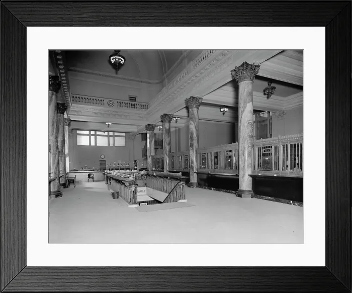 Framed Print : Street floor, Old Colony Trust Company, Court Street, Boston, Mass. (1913?). Creator: Unknown Framed Print : Street floor, Old Colony Trust Company, Court Street, Boston, Mass. (1913?). Creator: Unknown