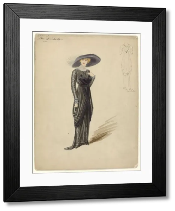 Framed Print : Dress Don Quixotte by Doeuillet, 1910, No. 106, c.1910. Creator: Anon Framed Print : Dress Don Quixotte by Doeuillet, 1910, No. 106, c.1910. Creator: Anon
