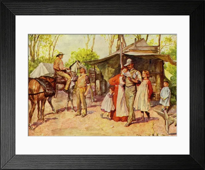 Framed Print : Delivering Letters in the Australian Bush, 1911. Creator: Unknown Framed Print : Delivering Letters in the Australian Bush, 1911. Creator: Unknown
