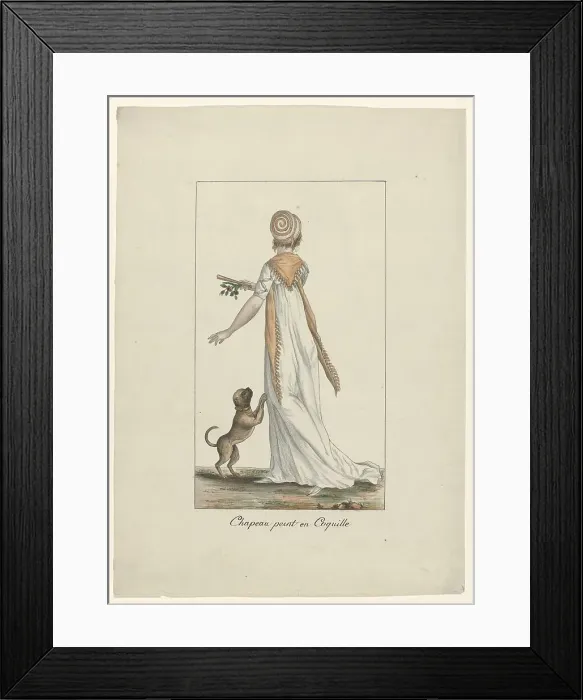 Framed Print : Hat painted like a shell, 1800. Creator: Anon Framed Print : Hat painted like a shell, 1800. Creator: Anon
