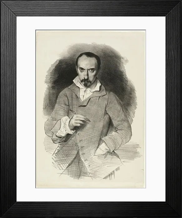 Framed Print : Self-Portrait, c. 1835. Creator: Achille Deveria Framed Print : Self-Portrait, c. 1835. Creator: Achille Deveria