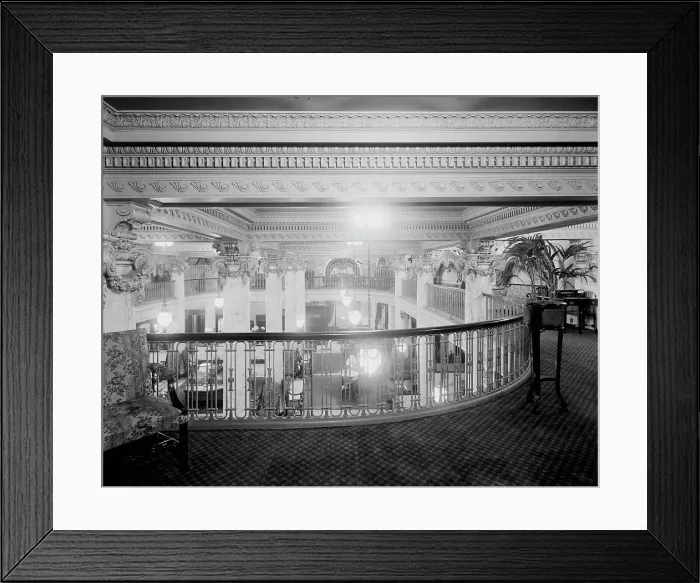 Framed Print : Hotel Utica, a mezzanine view, Utica, N.Y. between 1905 and 1915. Creator: Unknown Framed Print : Hotel Utica, a mezzanine view, Utica, N.Y. between 1905 and 1915. Creator: Unknown