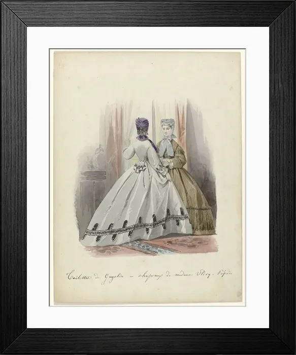 Framed Print : Paris fashions, dresses by Gagelin... 1887. Creator: Anon Framed Print : Paris fashions, dresses by Gagelin... 1887. Creator: Anon
