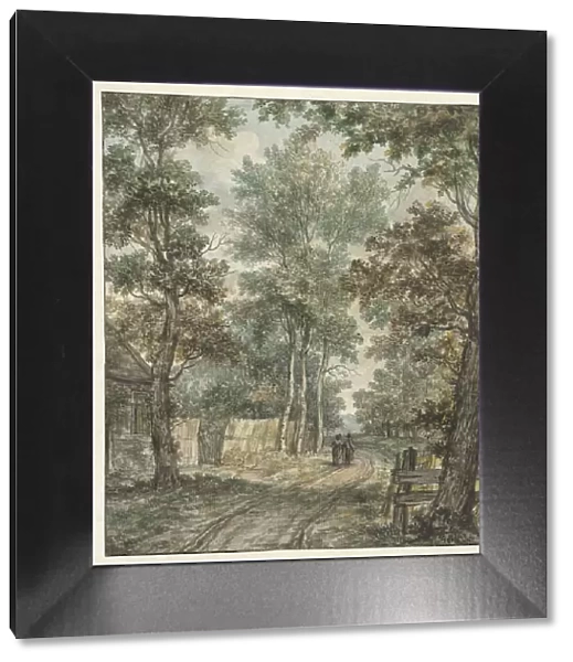 Walkers on a forest road near Heemstede, 1752-1819. Creator: Juriaan Andriessen