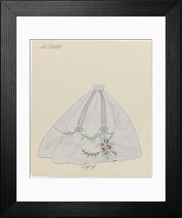 Framed Print : Light-blue skirt, c.1865. Creator: Anon Framed Print : Light-blue skirt, c.1865. Creator: Anon