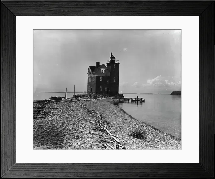 Framed Print : Mackinac Island from Round Island, c1899. Creator: Unknown Framed Print : Mackinac Island from Round Island, c1899. Creator: Unknown