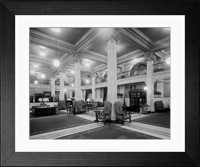 Framed Print : Hotel Utica, reception lobby, Utica, N.Y. between 1905 and 1915. Creator: Unknown