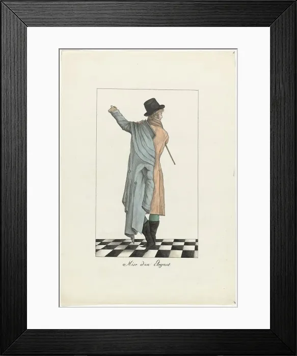 Framed Print : Elegant outfit, 1800. Creator: Anon