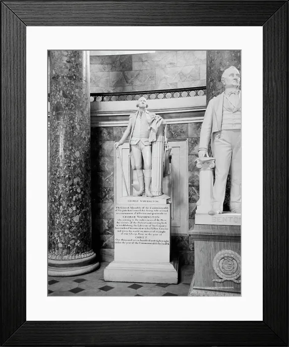 Framed Print : George Washington Statue, Statuary Hall, the Capitol, Washington, D.C. between 1900 and 1906. Creator: Unknown Framed Print : George Washington Statue, Statuary Hall, the Capitol, Washington, D.C. between 1900 and 1906. Creator: Unknown