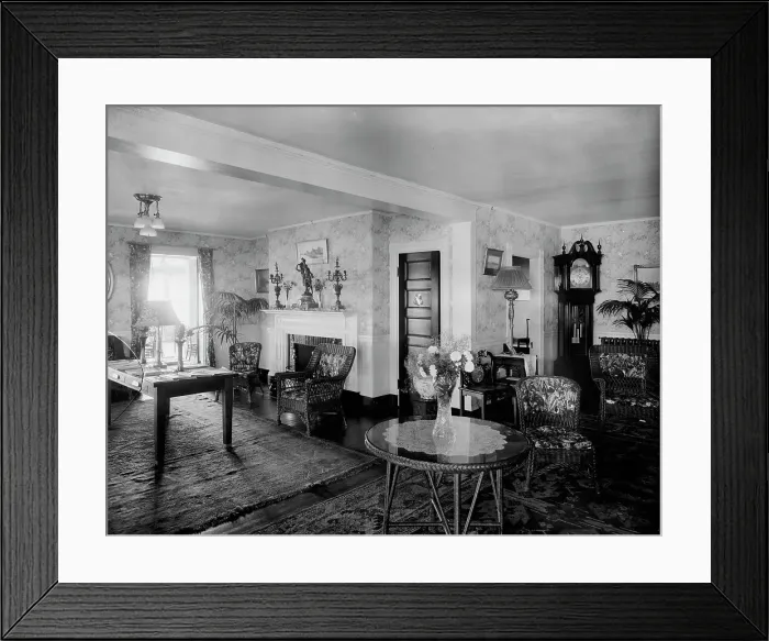 Framed Print : Green Gables Club, reception room, Magnolia, Mass. between 1905 and 1915. Creator: Unknown Framed Print : Green Gables Club, reception room, Magnolia, Mass. between 1905 and 1915. Creator: Unknown
