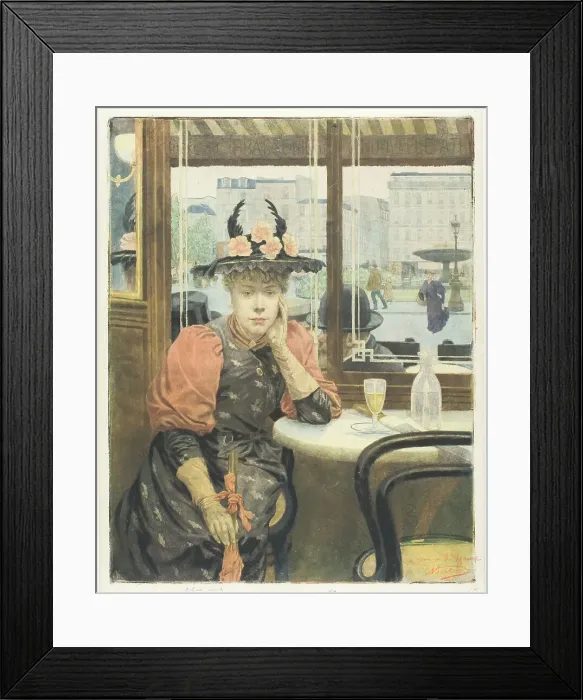 Framed Print : The Absinthe Drinker, c. 1890. Creator: Albert Emmanuel Bertrand Framed Print : The Absinthe Drinker, c. 1890. Creator: Albert Emmanuel Bertrand