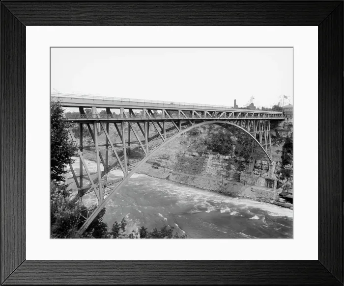 Framed Print : Grand Trunk Ry. Steel Arch (i.e. Whirlpool Rapids) Bridge, Niagara, between 1897 and 1899. Creator: Unknown Framed Print : Grand Trunk Ry. Steel Arch (i.e. Whirlpool Rapids) Bridge, Niagara, between 1897 and 1899. Creator: Unknown