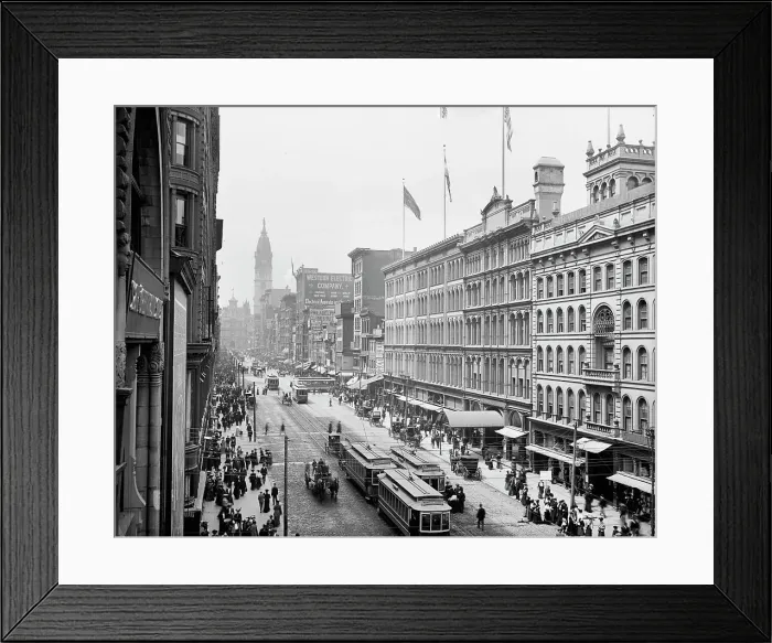 Framed Print : Market Street from Eighth, Philadelphia, Pa. c1904. Creator: Unknown Framed Print : Market Street from Eighth, Philadelphia, Pa. c1904. Creator: Unknown