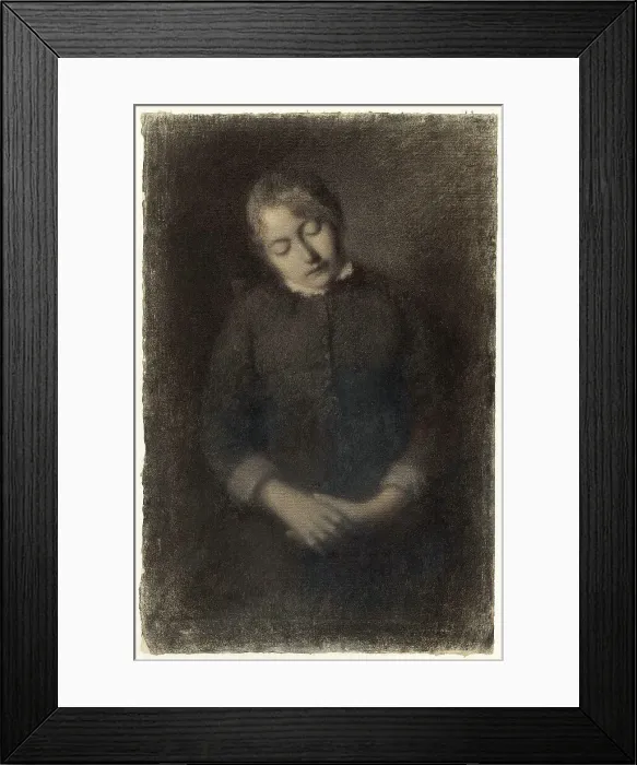 Framed Print : Portrait of the Artist's Wife Asleep (Marie Guilloux), c. 1880. Creator: Albert Lebourg Framed Print : Portrait of the Artist's Wife Asleep (Marie Guilloux), c. 1880. Creator: Albert Lebourg