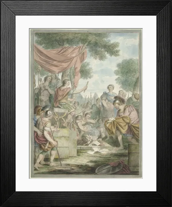 Framed Print : Pompey lets the letters of Sertorius burn, 1766. Creator: Louis Fabritius Dubourg Framed Print : Pompey lets the letters of Sertorius burn, 1766. Creator: Louis Fabritius Dubourg