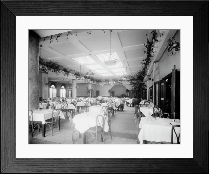 Framed Print : Edelweiss Cafe, main dining room from southwest corner, Detroit, Mich. between 1905 and 1915. Creator: Unknown Framed Print : Edelweiss Cafe, main dining room from southwest corner, Detroit, Mich. between 1905 and 1915. Creator: Unknown