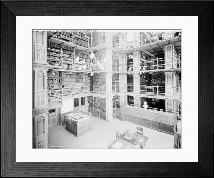 Framed Print : Regg's (i.e. Riggs) Library, Georgetown University, Washington, D.C. between 1900 and 1906. Creator: Unknown Framed Print : Regg's (i.e. Riggs) Library, Georgetown University, Washington, D.C. between 1900 and 1906. Creator: Unknown