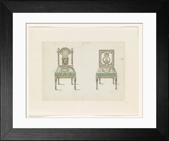 Framed Print : Two chairs, c.1780-c.1785. Creator: Anon Framed Print : Two chairs, c.1780-c.1785. Creator: Anon