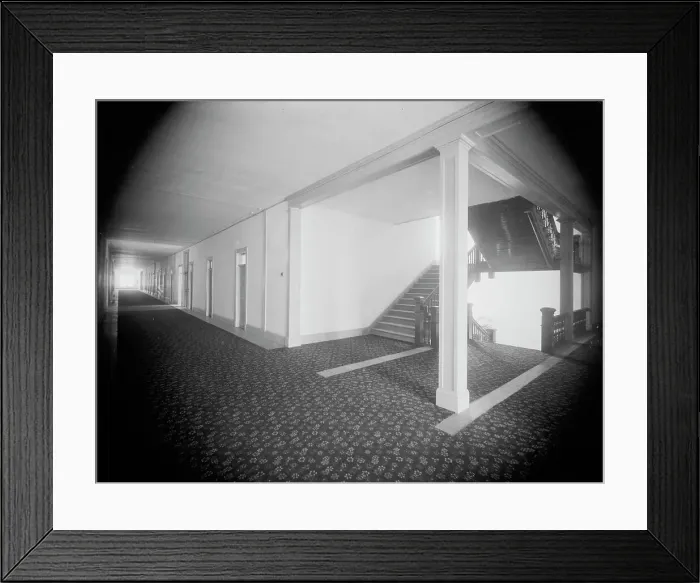 Framed Print : Corridors, Hotel Victory, Put-in-Bay, between 1880 and 1899. Creator: Unknown Framed Print : Corridors, Hotel Victory, Put-in-Bay, between 1880 and 1899. Creator: Unknown